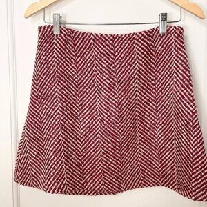 Piazza Sempione Burgundy Herringbone Tweed Mini